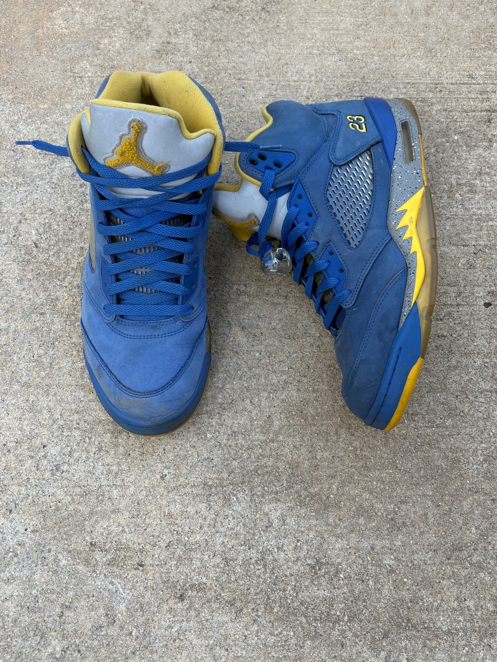 Jordan Retro High-Top Sneakers in Blue and Yellow